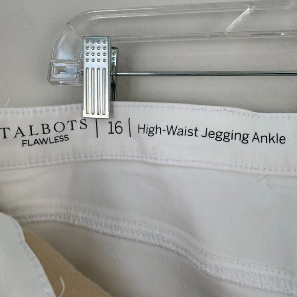 Talbots Woman Plus Size 16 White Flawless High Waist Jegging Ankle Jeans Stretch - Picture 5 of 7